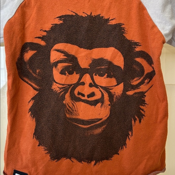 Orange Monkey Graphic Kids Shirt, organic soft cotton - Picture 3 of 6